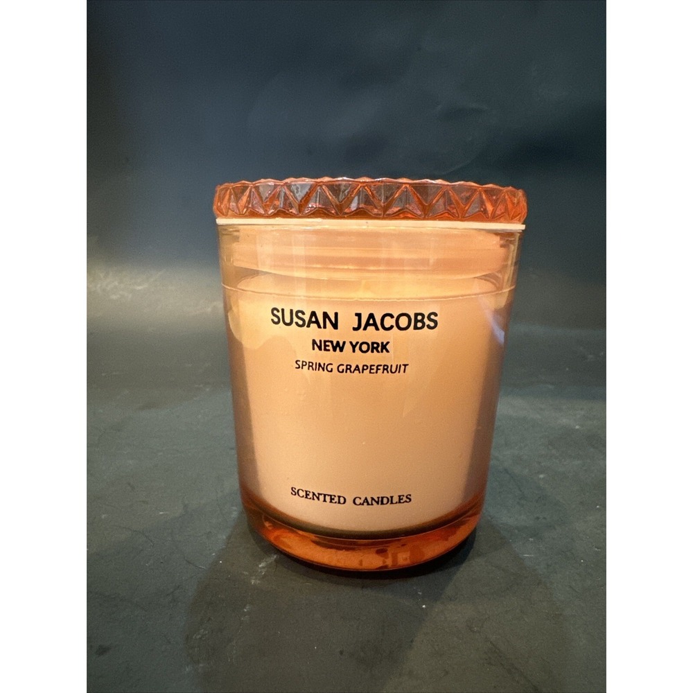 SUSAN JACOBS NEW YORK CANDLE Spring Grapefruit Scent NEW 1 WICK CRYSTAL Look